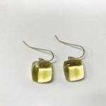 Lt. Yellow Fused Glass Earrings; B Hellemann