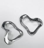 Silver Heart Earrings; T Norlander
