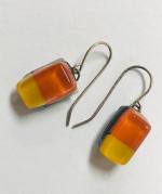 Black-Yellow-Orange Earrings; B Hellemann