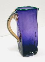 Violet Glass Art Creamer; B Burch