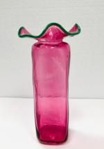 Pink Glass Ruffle Vase; B Burch