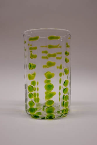 Green glass tumbler: P. Vizzusi