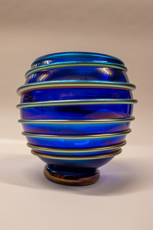 Blue Swirl Vase; P. Vizzusi