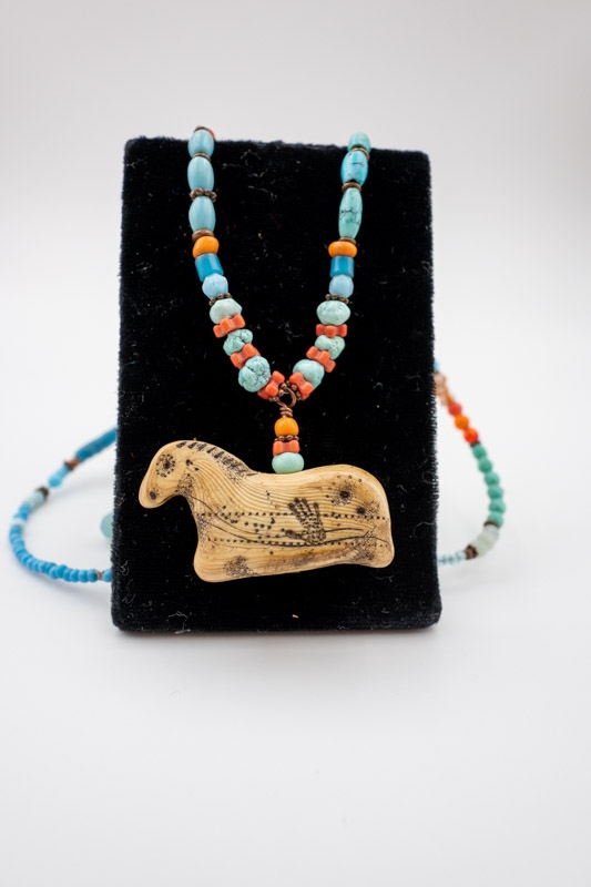 Beaded Horse Necklace: L. Udell